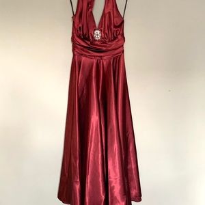 Vintage Satin Halter Dress